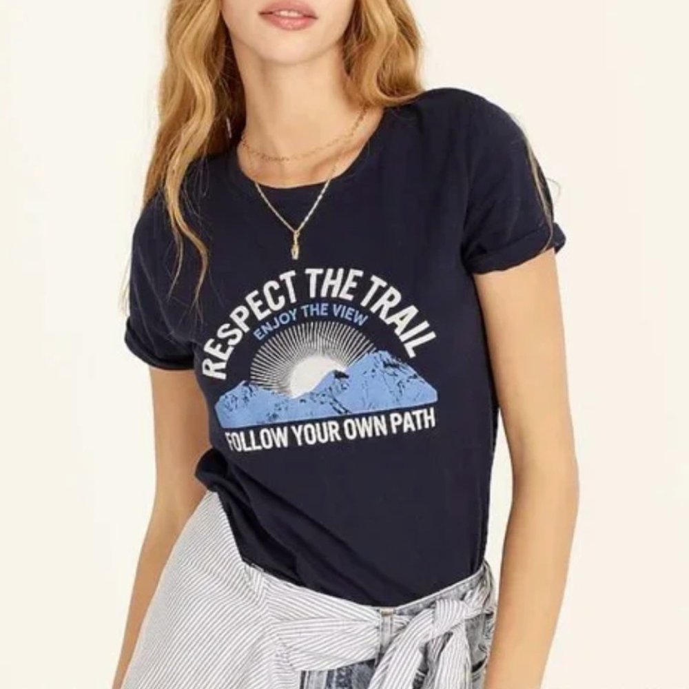 *NWT* J. Crew Vintage cotton "Respect the trail" T-Shirt